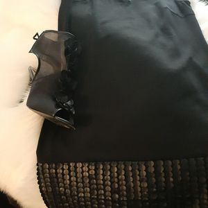 Spenser ladies dress trimed in leather